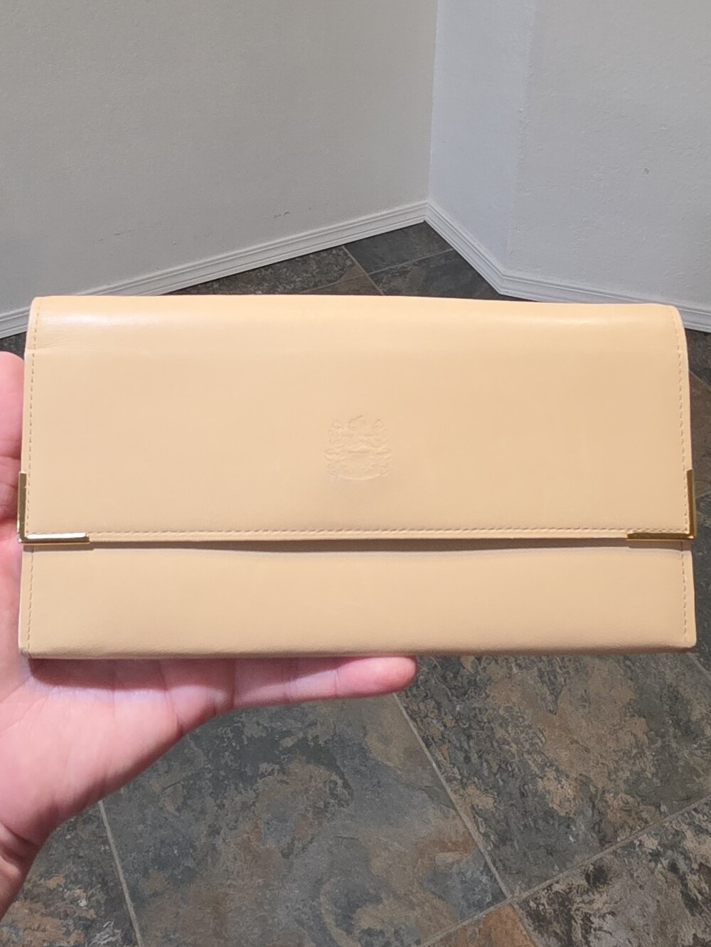 Vintage Aquascutum London Kipskin Leather Continental Wallet Japan Ajioka Tagged